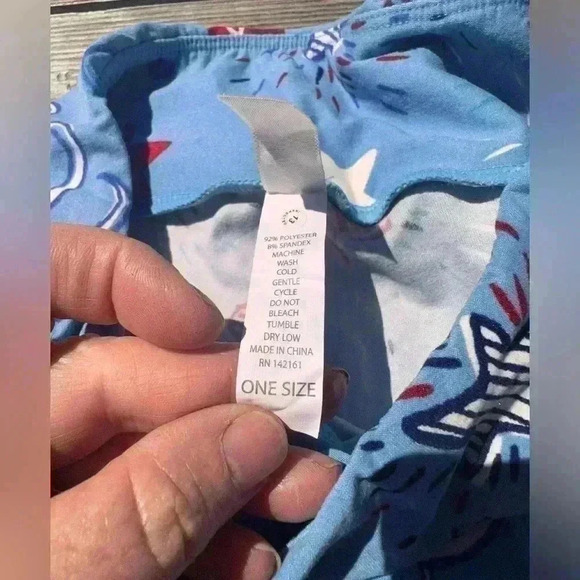 Lularoe One Size blue fireworks leggings! 4th of July fun! Great fun! NWOT - Picture 4 of 5